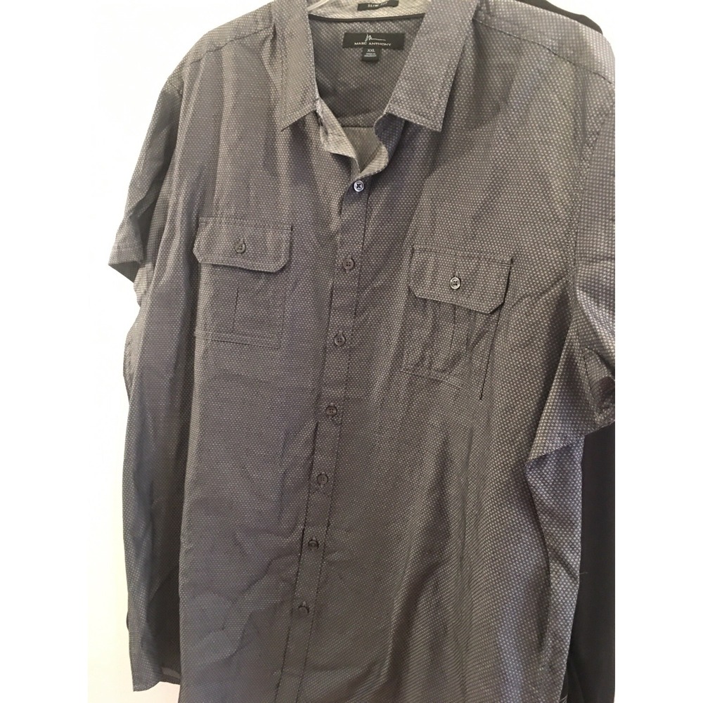 New XXL Marc Anthony Slim Fit  2 Pocket Button Down short sleeve Shirt